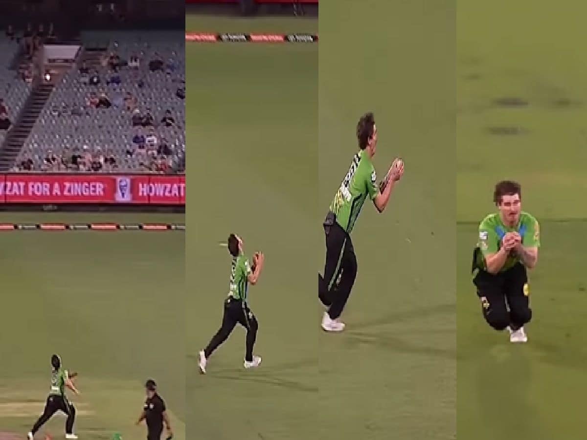 VIDEO: क्लिंट हिंचक्लिफ ने बिग बैश लीग में अपनी ही गेंद पर भागकर पकड़ा हैरतअंगेज कैच